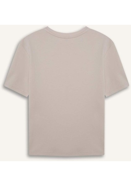 Regular Fit Bisiklet Yaka Basic Düz Kalın Kısa Kollu Tişört D7579AX25SP