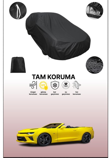 Siyah Chevrolet Camaro 6 Convertible Uyumlu Araba Brandası, Koruyucu Örtü, Oto Branda