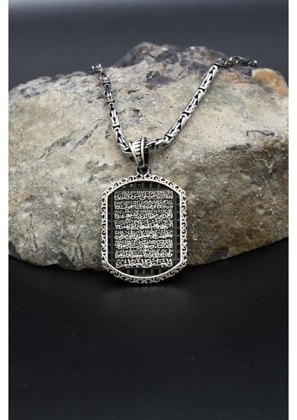 Ayetel Kürsi Yazılı 925 Ayar Gümüş Kolye Kral Zincir 2mm 902428 fiyatları