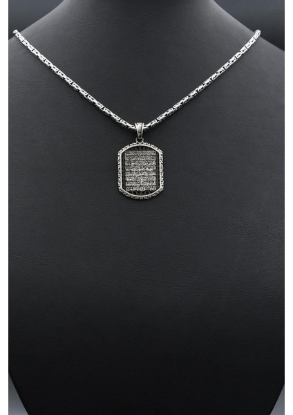 Ayetel Kürsi Yazılı 925 Ayar Gümüş Kolye Kral Zincir 2mm 902428 indirimleri