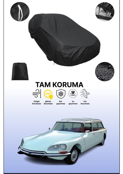 Siyah Citroen Id 2 Break Uyumlu Araba Brandası, Koruyucu Örtü, Oto Branda