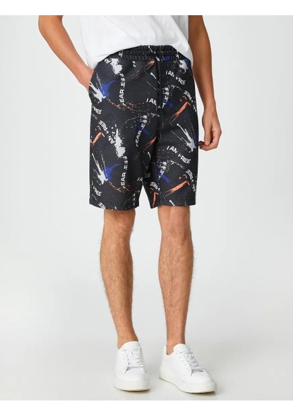 Slogan Baskılı Şort Beli Bağcıklı Cep Detaylı Dar Kesim fiyatları