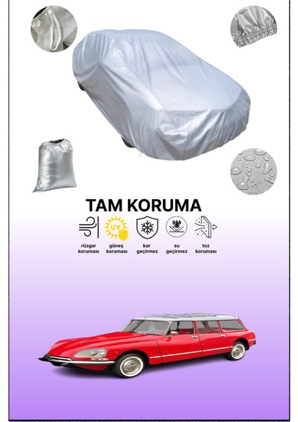 Gri Citroen DS23 Break 1974 - 1976 Uyumulu Oto Branda, Araba Brandası, Koruyucu Örtü