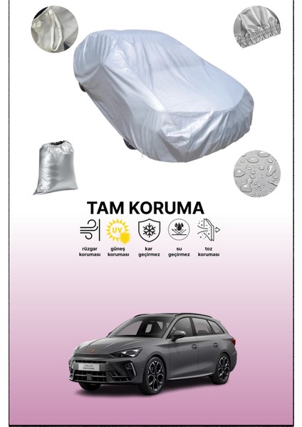 Gri Cupra Leon Sportstourer Uyumulu Oto Branda, Araba Brandası, Koruyucu Örtü