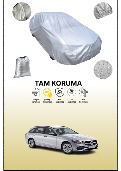 Gri Mercedes-Benz C-Class All-Terrain Uyumulu Oto Branda, Araba Brandası, Koruyucu Örtü