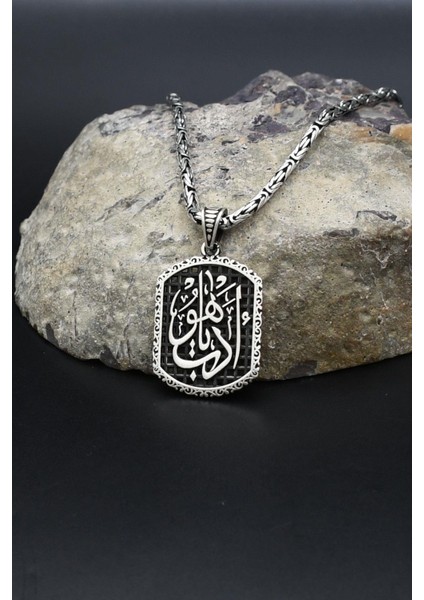 Edeb Ya Hu Yazılı 925 Ayar Gümüş Kolye Kral Zincir 2mm 902427 modelleri