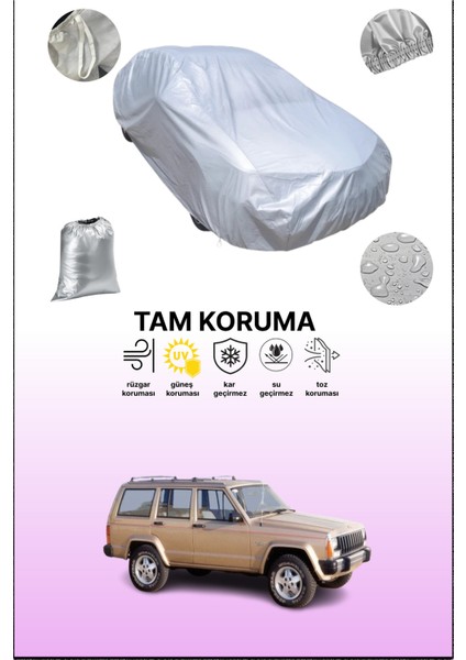 Gri Jeep Cherokee 1984 - 1997 Uyumulu Oto Branda, Araba Brandası, Koruyucu Örtü