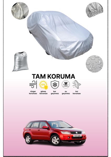 Gri Suzuki Escudo / Grand Vitara 5 Kapılı 2005 - 2007 Uyumulu Oto Branda, Araba Brandası