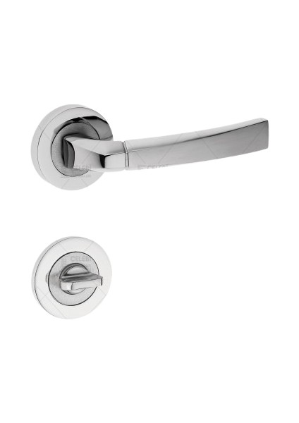 Gonca Kol Yuvarlak Rozetli Nikel Saten Wc Kapı Kolu