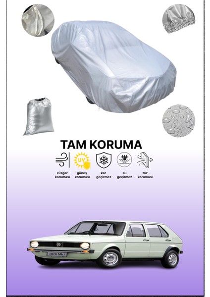 Gri Volkswagen Golf I Gtı 1976 - 1983 Uyumulu Oto Branda, Araba Brandası, Koruyucu Örtü