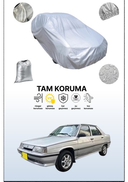 Gri Renault 9 1986 - 1988 Uyumulu Oto Branda, Araba Brandası, Koruyucu Örtü