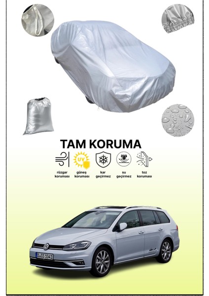 Gri Volkswagen Golf Vıı R Variant 2017 - 2021 Uyumulu Oto Branda, Araba Brandası, Koruyucu Örtü