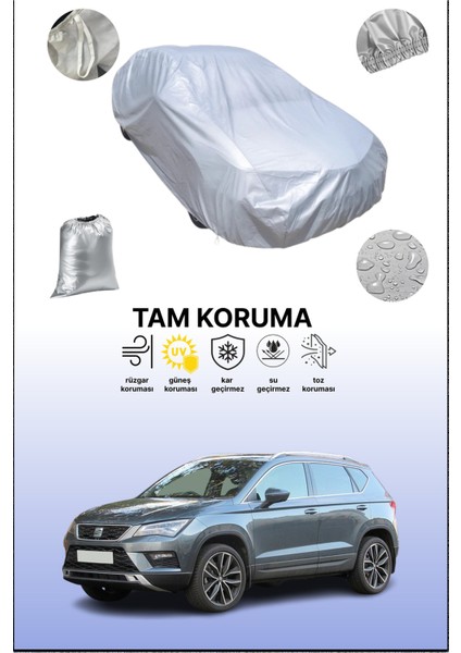 Gri Seat Ateca 2016 - 2021 Uyumulu Oto Branda, Araba Brandası, Koruyucu Örtü