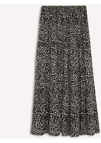 Beli Lastikli Desenli Kiloş Maxi Etek B5570AX25SP