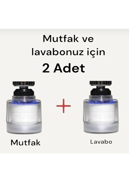 2 Adet Musluk Ucu Filtre(Mutfak ve Lavabo Için)