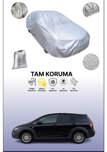 Gri Seat Altea 2009 - 2021 Uyumulu Oto Branda, Araba Brandası, Koruyucu Örtü