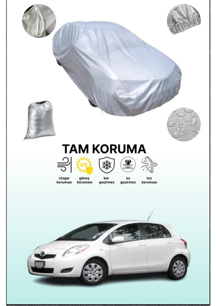 Gri Toyota Yaris 5 Kapılı 2008 - 2011 Uyumulu Oto Branda, Araba Brandası, Koruyucu Örtü