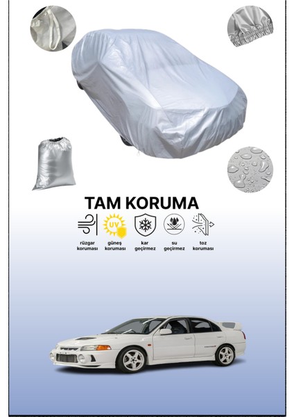 Gri Mitsubishi Lancer 4 Uyumulu Oto Branda, Araba Brandası, Koruyucu Örtü