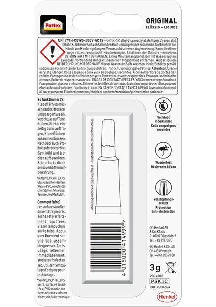 Pattex Süper Japon Yapıştırıcı – Suya ve Darbeye Dayanıklı, Çok Amaçlı Hızlı Tutkal, 10 gr fırsatları