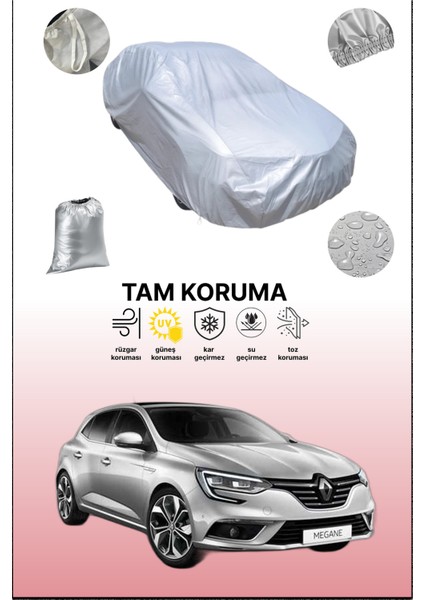 Gri Renault Megane Gt 5 Kapılı 2015 - 2021 Uyumulu Oto Branda, Araba Brandası, Koruyucu Örtü