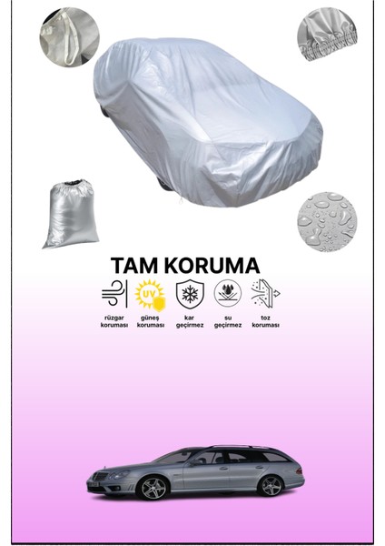 Gri Mercedes E 63 Amg T-Modell (S211) 2006 - 2009 Uyumulu Oto Branda, Araba Brandası, Koruyucu Örtü