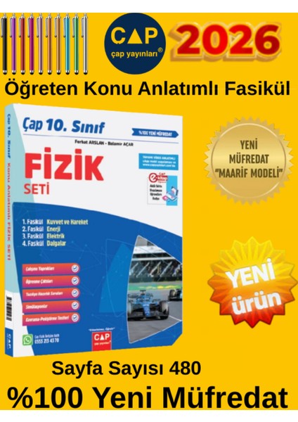 10.sınıf %100 Yeni Maarif Müfredat Matematik-Fizik-Kimya-Biyoloji Konu Anlatımlı Fasikül Seti+Deneme fırsatları