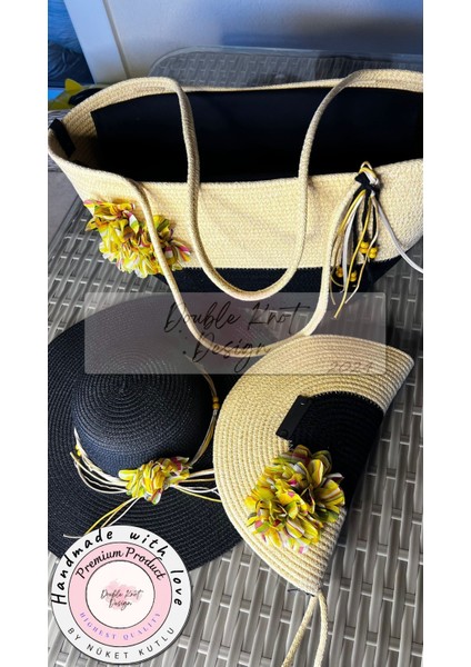 Vero 3lü Takım Plaj Çantası , El Çantası Clutch, Şapka, Totebag,çanta, Yazlık, Hediyelik, fiyatları