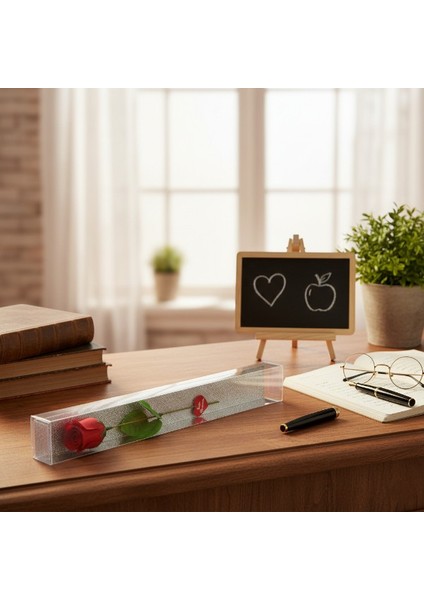 çınar ticaret şeffaf simli kutulu gül - öğretmenler günü hediyesi modelleri