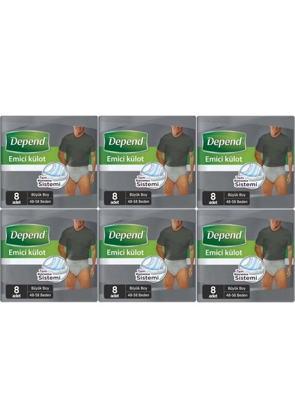 Emici Külot Hasta Bezi Büyük Erkek 48 Adet (6pk*8)