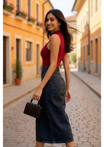 çınar ticaret kadın bordo kolsuz balıkçı yaka basic bluz indirimleri