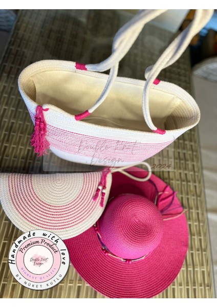 Vero 3lü Takım Plaj Çantası , El Çantası Clutch, Şapka, Totebag,çanta, Yazlık, Hediyelik, fiyatları