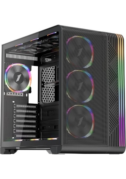 çınar ticaret 1st player vt7 siyah 850w 80+ sılver atx 3.1 argb 4x12cm fan temperli cam usb 3.0 atx kasa