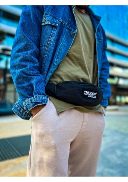 çınar ticaret cnt002 - keten erkek çapraz çantası sıyah