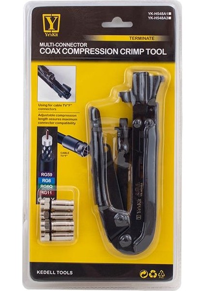 Yeskit YK-H548A1 RG11 30.5-36MM/R59-RG6 15.5-21.3mm Sıkma Pensesi fiyatları