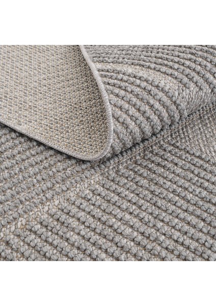 Mikasa Gri Oturma Odası Salon Halısı Geometrik Desenli Modern Yumuşak Dokulu Bukleli Ev Oda Halısı