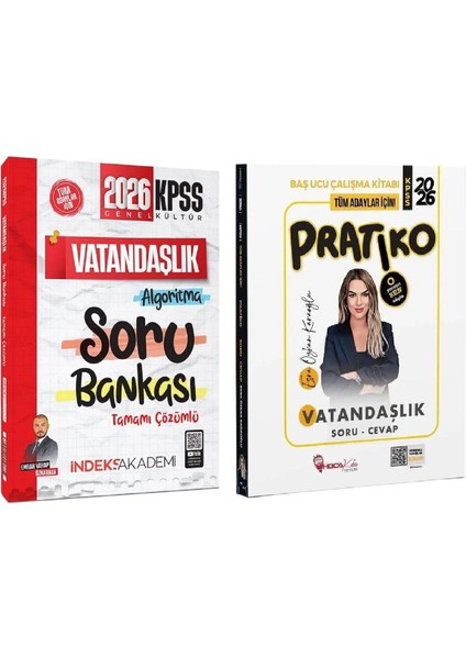 Hoca Kafası + Indeks 2026 Kpss Vatandaşlık Pratiko Soru Cevap Çalışma Kitabı + Soru Bankası 2 Li Set