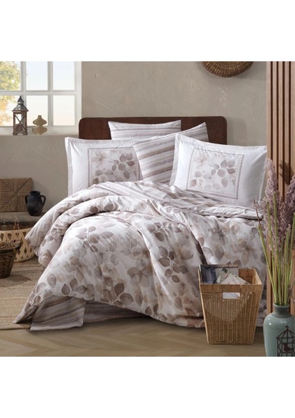 Ranforce %100 Pamuk Tek Kişilik Nevresim Semeran V1 Bej