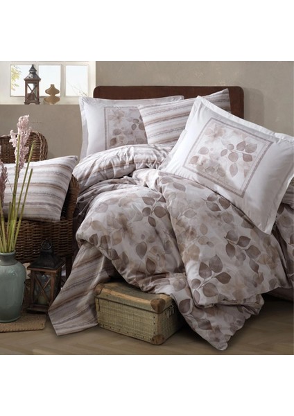 Ranforce %100 Pamuk Tek Kişilik Nevresim Semeran V1 Bej modelleri