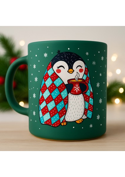 Penguen Desenli Seramik Kupa
