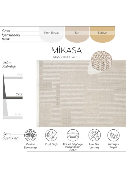 Mikasa Bej Bukle Halı Yumuşak Kabartmalı Dört Mevsim Yatak Odası Ev Oda Oturma Odası Salon Halısı fiyatları