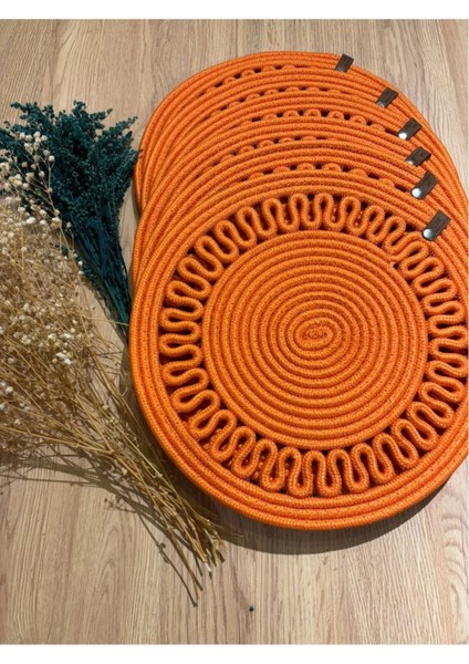 Jüt Hasır Görünümlü Amerikan Servis Sunum Takımı Yıkanabilir Isıya Dayanıklı Jüt 6turuncu Parça fırsatları