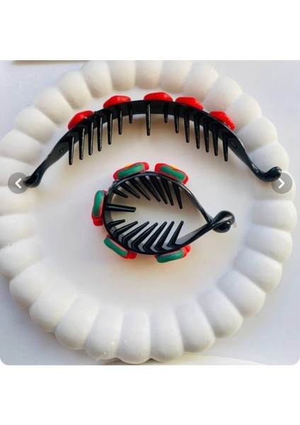 Ay Model Çilek Figürlü 13 M Topuz Tokası(1 Adet) modelleri