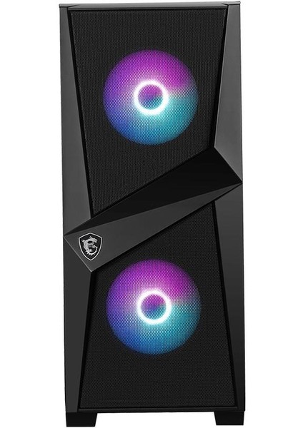 çınar ticaret msı mag forge 100r temperlı cam argb psu yok 2x120mm 1x120mm gamıng bilgisayar kasası siyah