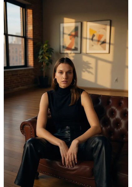 çınar ticaret kadın siyah kolsuz balıkçı yaka basic bluz fırsatları