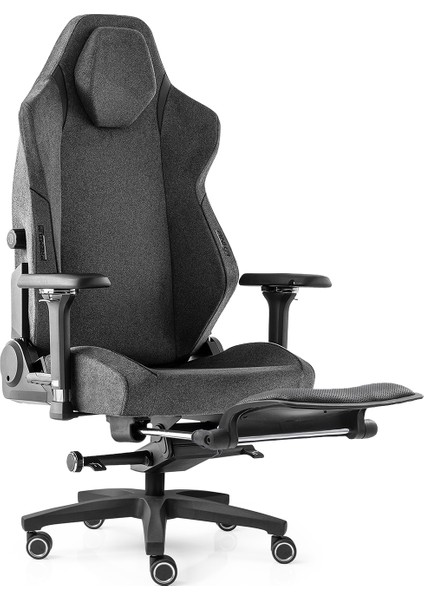 Business Anka Ayak Uzatmalı Profesyonel Çalışma Koltuğu Kumaş Gri