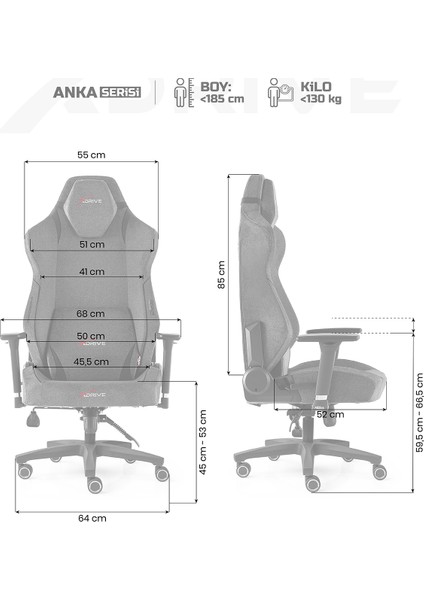Business Anka Ayak Uzatmalı Profesyonel Çalışma Koltuğu Kumaş Gri fırsatları