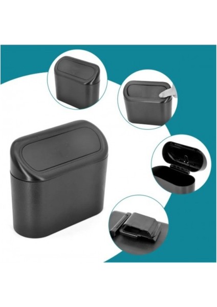 çınar ticaret araba çöp kutusu kapaklı organize siyah renk