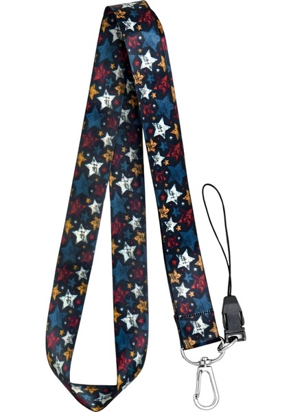 Renkli Yıldızlar Temalı Boyun Askı Ipi (A95)