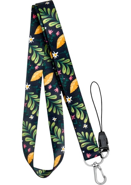 Orman Temalı Siyah Boyun Askı Ipi (A97)