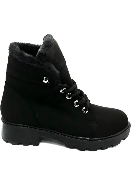 354043 Siyah Nubuk Kadın Bağcıklı Postal Bot modelleri